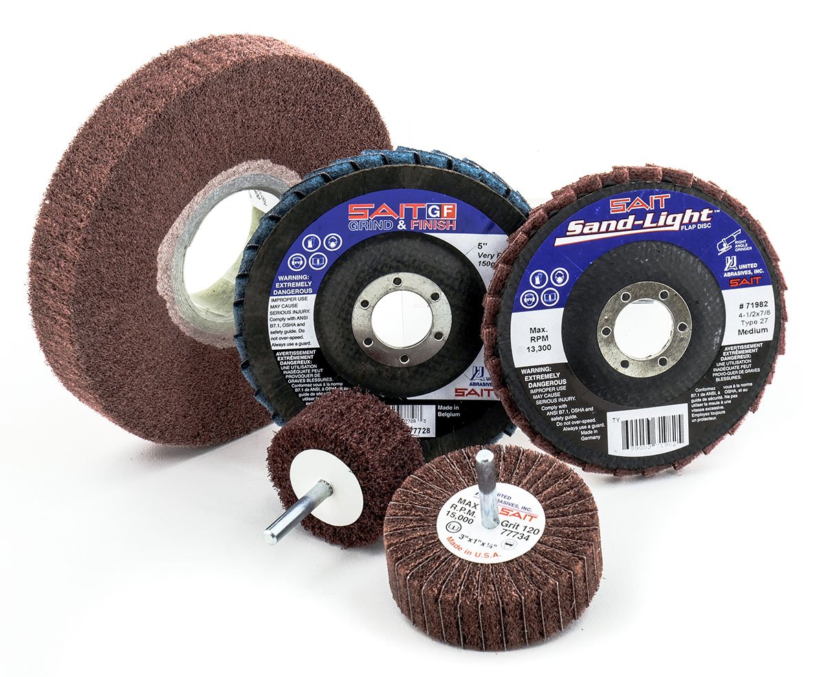 10-Pack United Abrasives-SAIT 77714 2 by 1 by 1/4 120X Interleaf Flap Wheel Non-Woven 