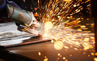 Grinder with sparks flying